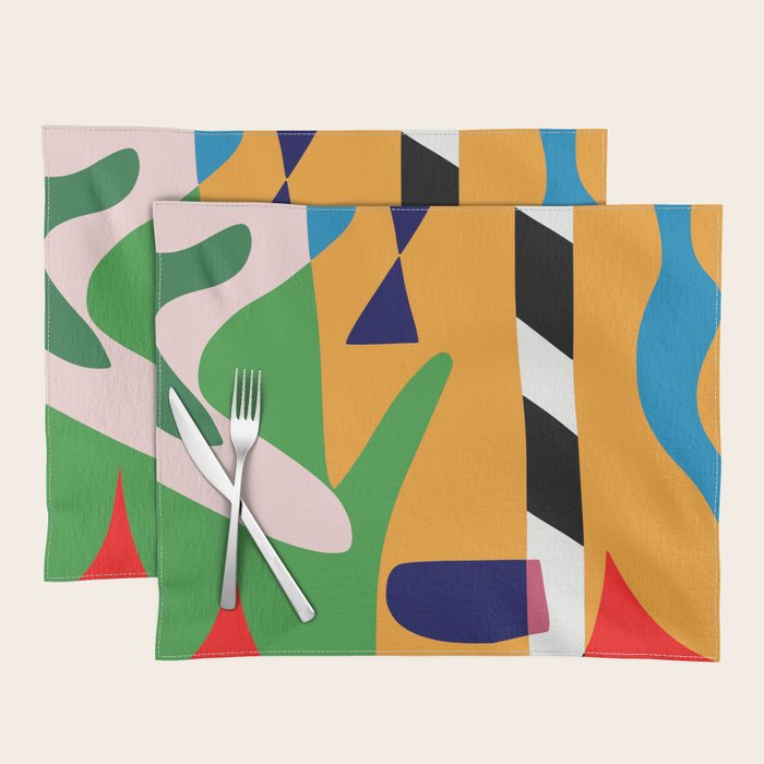 Bold and vibrant abstract shapes Placemat Gallery Image 1