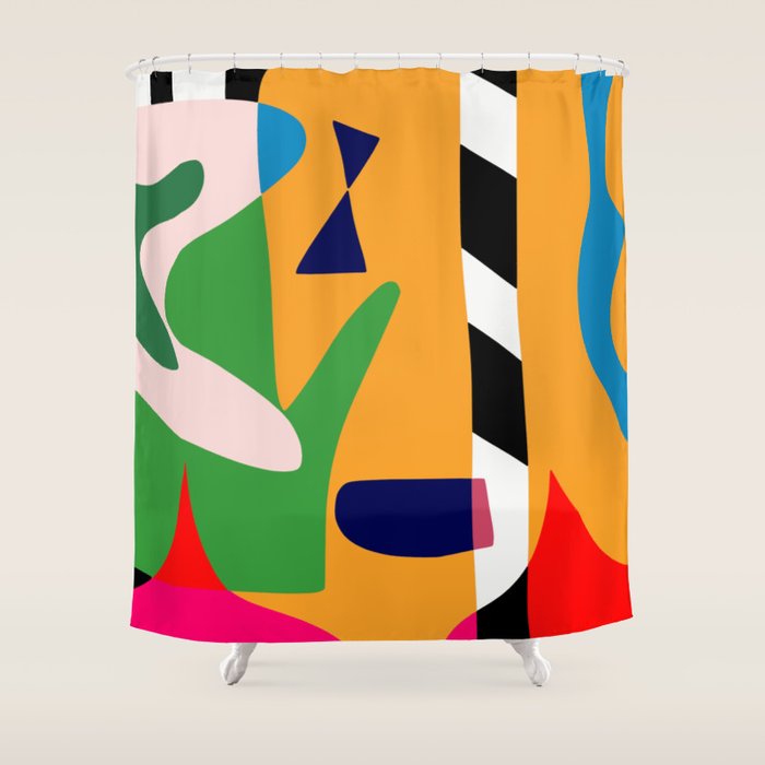 Bold and vibrant abstract shapes Shower Curtain Gallery Image 1
