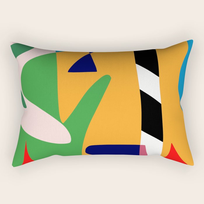 Bold and vibrant abstract shapes Rectangular Pillow Gallery Image 2