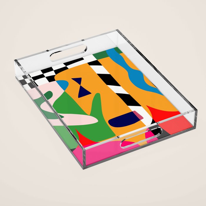 Bold and vibrant abstract shapes Acrylic Tray Gallery Image 1