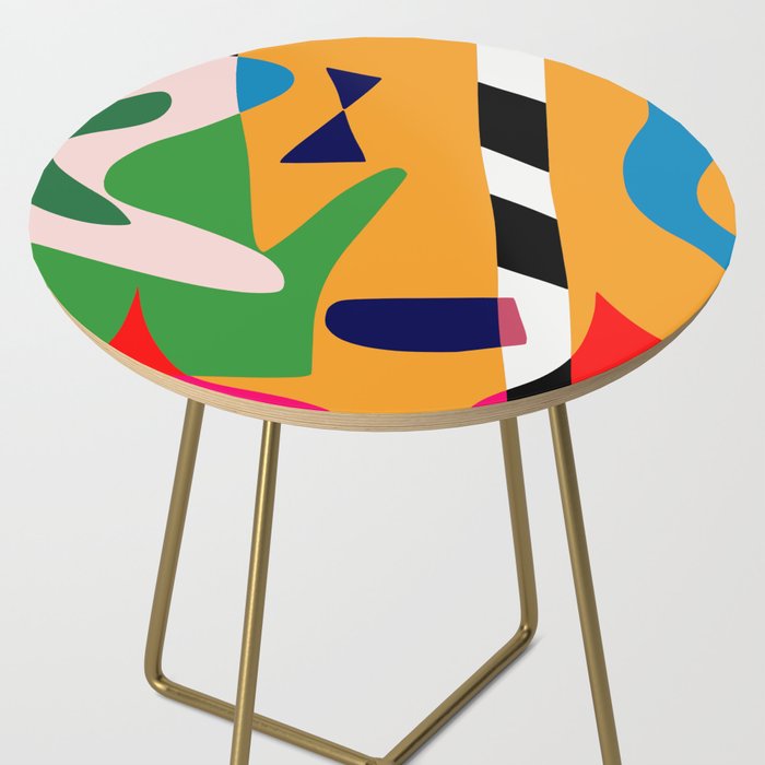 Bold and vibrant abstract shapes Side Table Gallery Image 2