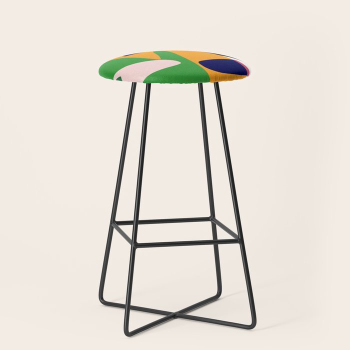 Bold and vibrant abstract shapes Stool Gallery Image 1