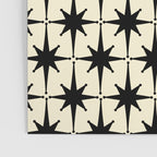 Atomic Age Starbursts - Midcentury Modern Pattern in Black and Retro Cream Poster Gallery Image 3