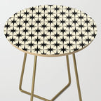 Atomic Age Starbursts - Midcentury Modern Pattern in Black and Retro Cream Side Table Gallery Image 2