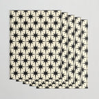 Atomic Age Starbursts - Midcentury Modern Pattern in Black and Retro Cream Wrapping Paper Gallery Image 3