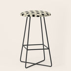 Atomic Age Starbursts - Midcentury Modern Pattern in Black and Retro Cream Stool Gallery Image 1