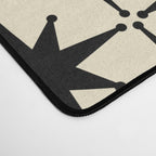 Atomic Age Starbursts - Midcentury Modern Pattern in Black and Retro Cream Desk Mat Gallery Image 4