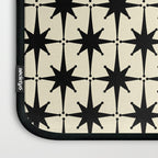 Atomic Age Starbursts - Midcentury Modern Pattern in Black and Retro Cream Laptop Sleeve Gallery Image 3