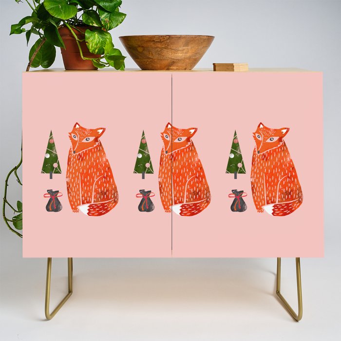 Christmas fox - illustration Credenza Gallery Image 1