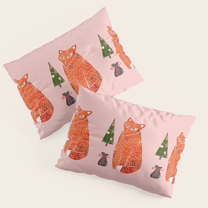 Christmas fox - illustration Pillow Sham Gallery Image 1