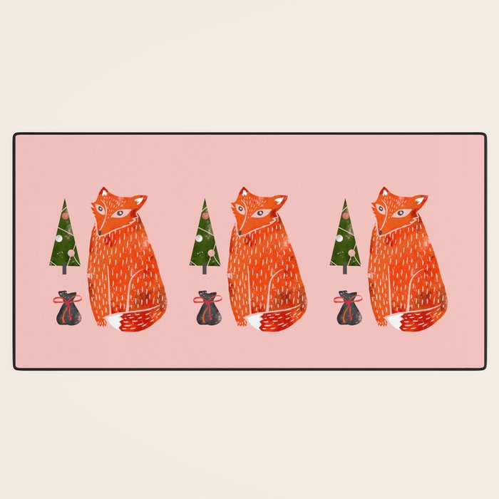 Christmas fox - illustration Desk Mat Gallery Image 3