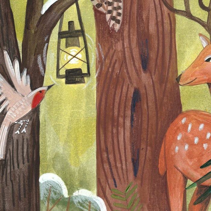 Enchanted forest & woodland animals in the snow Coffee Mug Gallery Image 2
