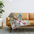Enchanted forest & woodland animals in the snow Throw Blanket Gallery Image 1
