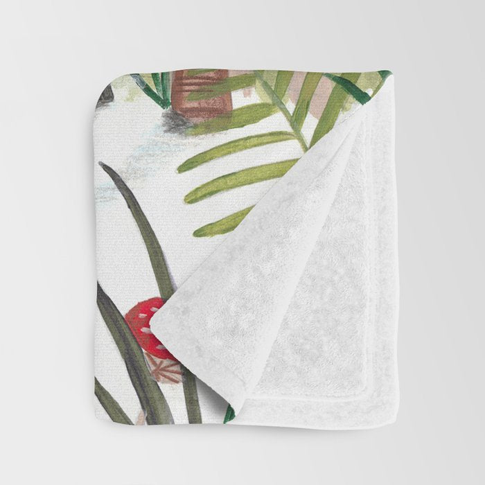Enchanted forest & woodland animals in the snow Throw Blanket Gallery Image 3