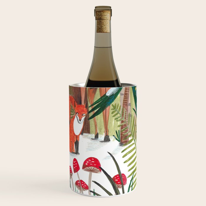 Enchanted forest & woodland animals in the snow Wine Chiller Gallery Image 3