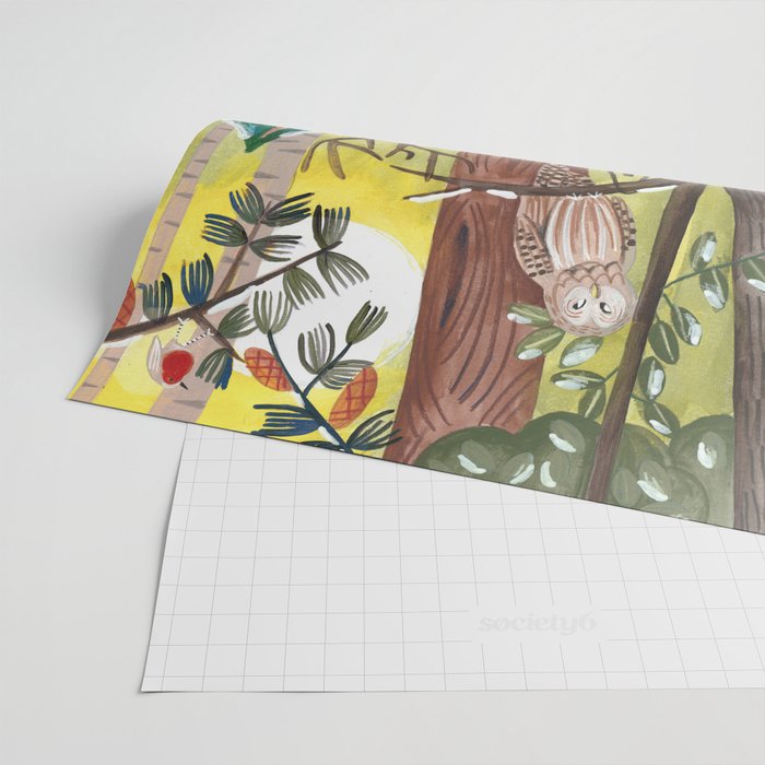 Enchanted forest & woodland animals in the snow Wrapping Paper Gallery Image 2