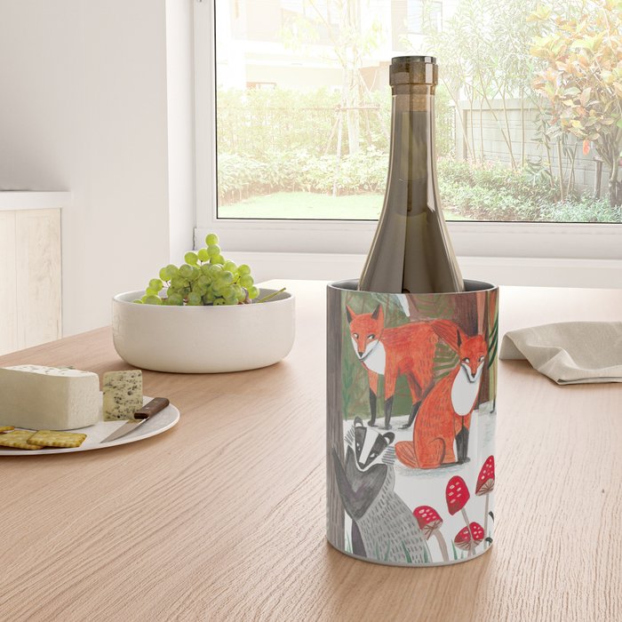 Enchanted forest & woodland animals in the snow Wine Chiller Gallery Image 4