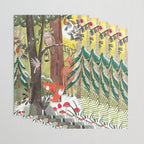 Enchanted forest & woodland animals in the snow Wrapping Paper Gallery Image 3