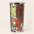 Enchanted forest & woodland animals in the snow Travel Mug Gallery Image 1