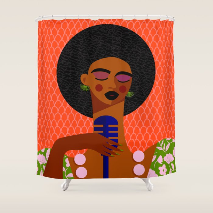 Jazz Art - A Soulful Serenade Shower Curtain Gallery Image 1
