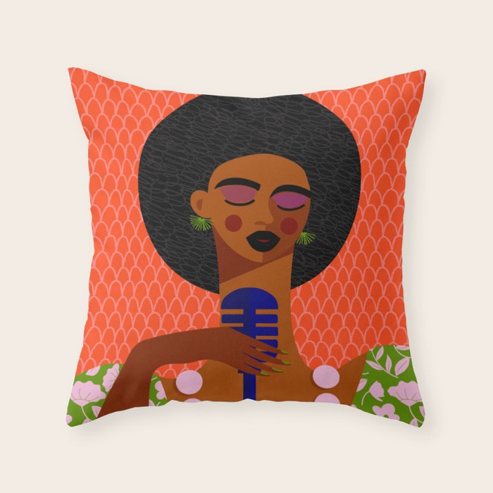 Jazz Art - A Soulful Serenade Throw Pillow Gallery Image 1