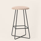 linen textured stripes - peach Stool Gallery Image 1