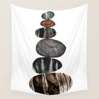 balancing beach pebbles Wall Tapestry Gallery Image 4