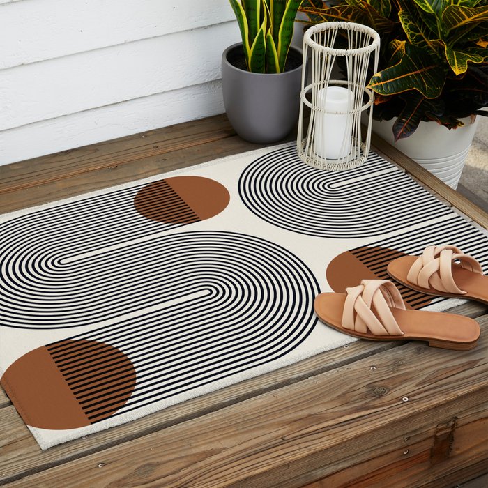 Abstraction_SUN_LINE_POP_ART_Minimalism_S001S Outdoor Rug Gallery Image 2