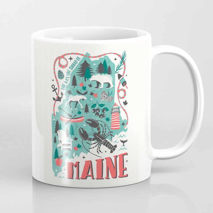 Maine Map Coffee Mug Gallery Image 1