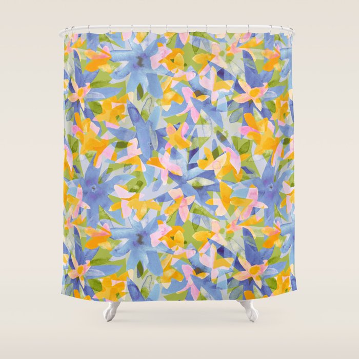 Watercolor Blooms #1 Shower Curtain Gallery Image 1