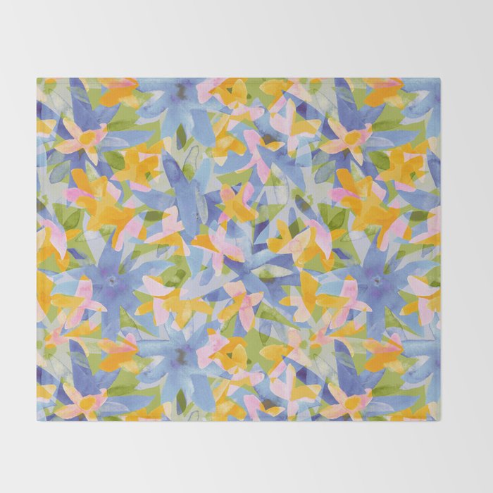 Watercolor Blooms #1 Throw Blanket Gallery Image 2