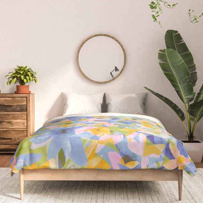 Watercolor Blooms #1 Comforter Gallery Image 3