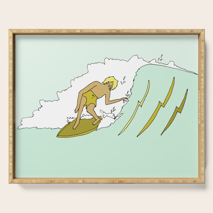 70s outer banks surf // retro surf by surfy birdy Serving Tray Gallery Image 1