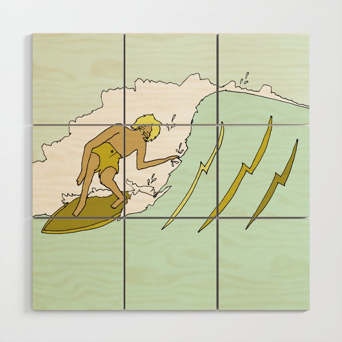 70s outer banks surf // retro surf by surfy birdy Wood Wall Art Gallery Image 1