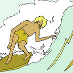 70s outer banks surf // retro surf by surfy birdy Coffee Mug Gallery Image 2
