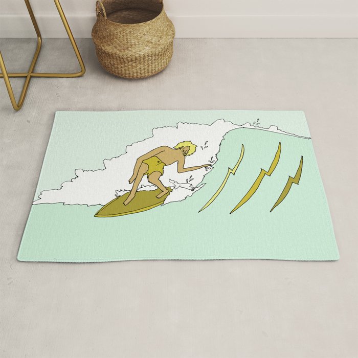 70s outer banks surf // retro surf by surfy birdy Rug Gallery Image 1