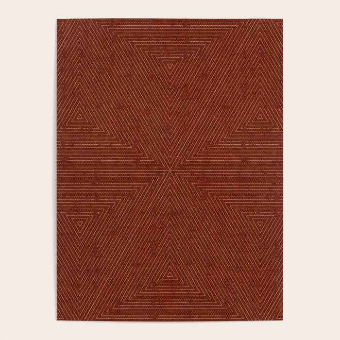 boho triangle stripes - rust Poster Gallery Image 1