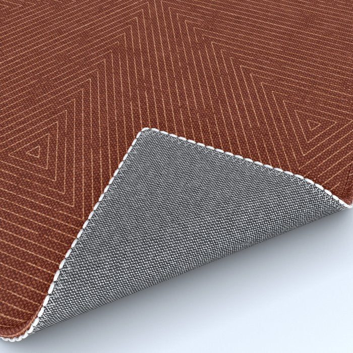 boho triangle stripes - rust Rug Gallery Image 4