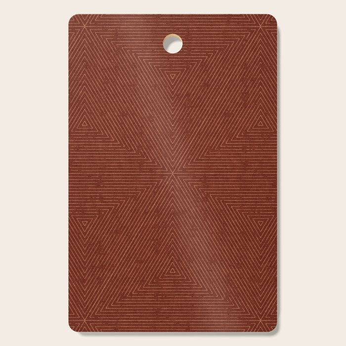 boho triangle stripes - rust Cutting Board Gallery Image 1