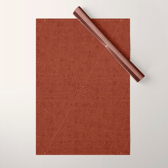 boho triangle stripes - rust Wrapping Paper Gallery Image 1
