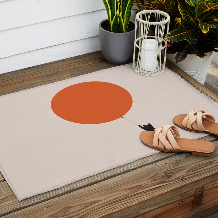 Cat Landscape 182: Sun Balloon Outdoor Rug Gallery Image 2