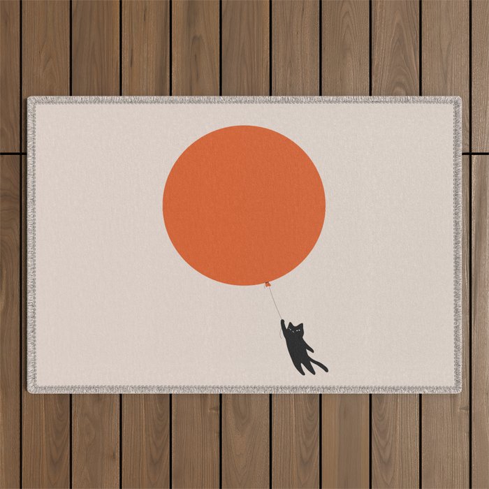 Cat Landscape 182: Sun Balloon Outdoor Rug Gallery Image 1