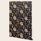 Wild Mushrooms  on graphite black Wallpaper Gallery Image 2