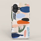 Sea Life Abstract Coral Seashells and Fishses Ocean Coastal  Art Painting  iPhone Case Gallery Image 1