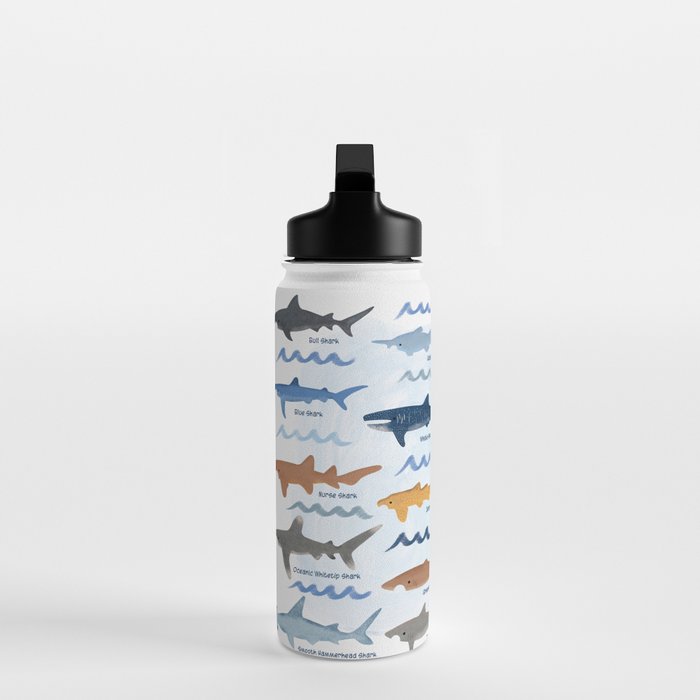 Shark Species Identification Chart Water Bottle Gallery Image 3