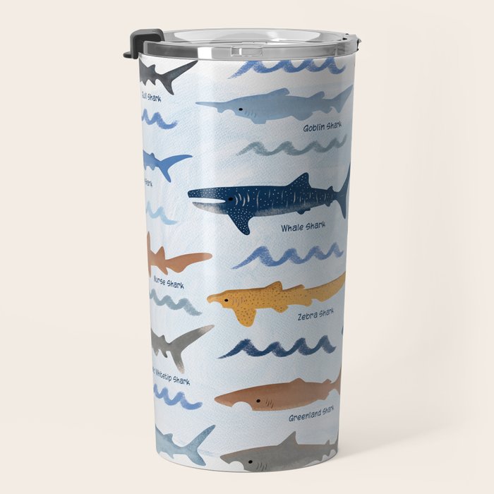 Shark Species Identification Chart Travel Mug Gallery Image 3