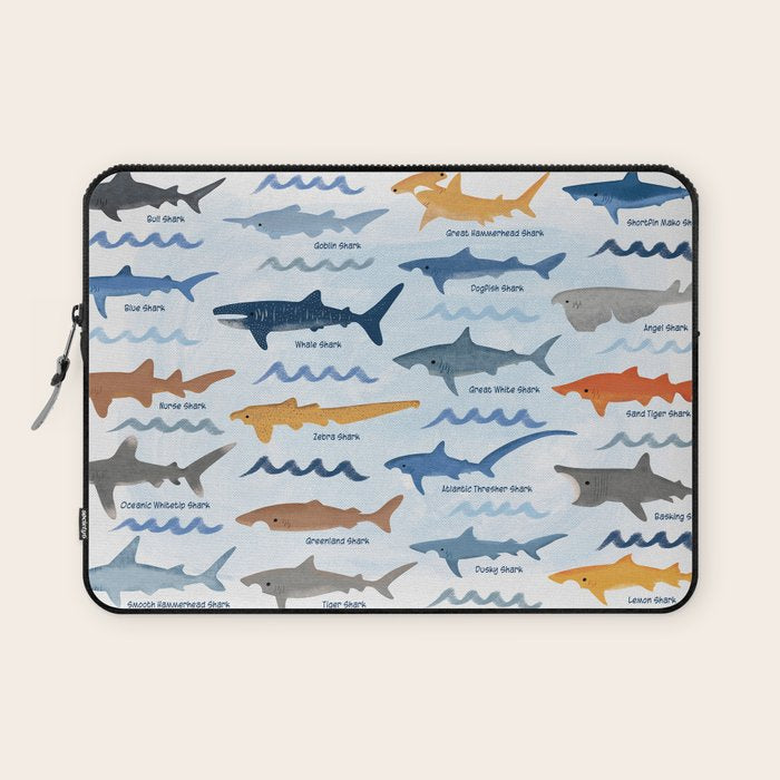 Shark Species Identification Chart Laptop Sleeve Gallery Image 1