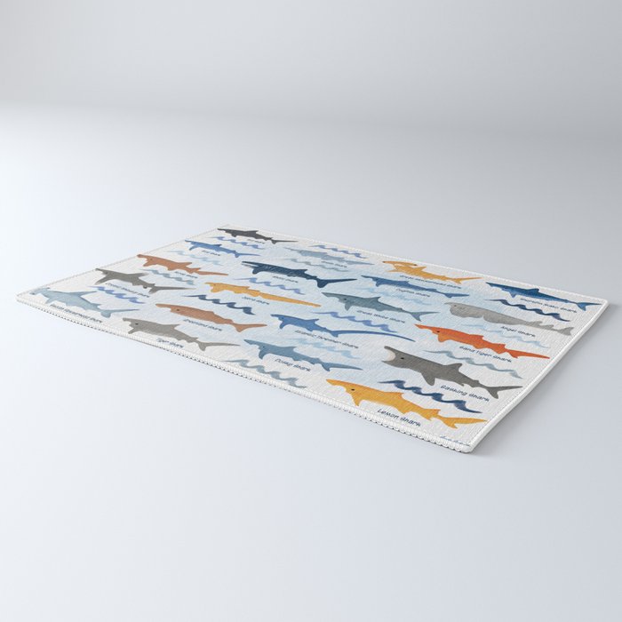Shark Species Identification Chart Rug Gallery Image 3