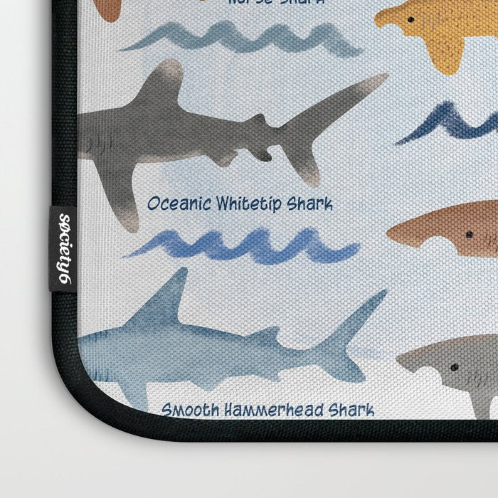 Shark Species Identification Chart Laptop Sleeve Gallery Image 3