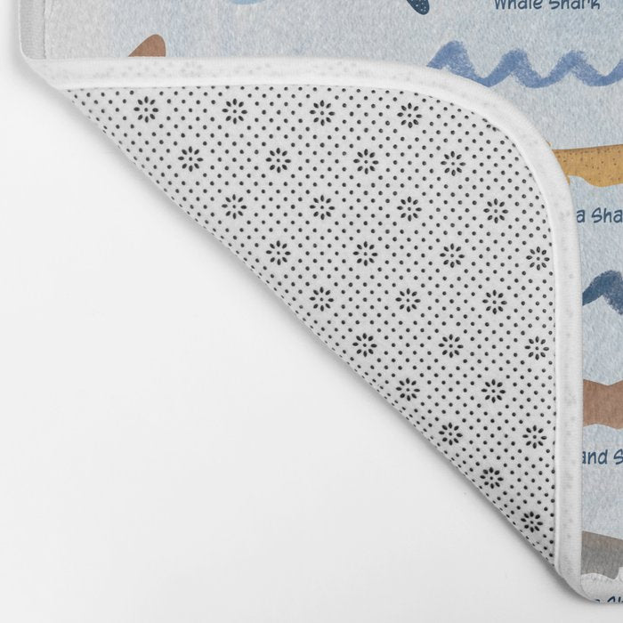 Shark Species Identification Chart Bath Mat Gallery Image 2